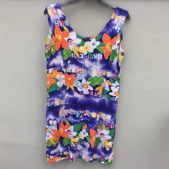 Vintage Jams World Tropical Hawaiian Sleeveless Rayon Dress Size 9 - Picture 1 of 5